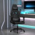 Fotel Gamingowy z Ekoskóry Ergonomiczny z Podłokietnikami Czarny do Biurka, 9444338