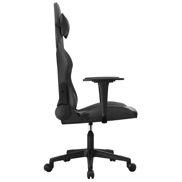 Fotel Gamingowy z Ekoskóry Ergonomiczny z Podłokietnikami Czarny do Biurka, 9444340