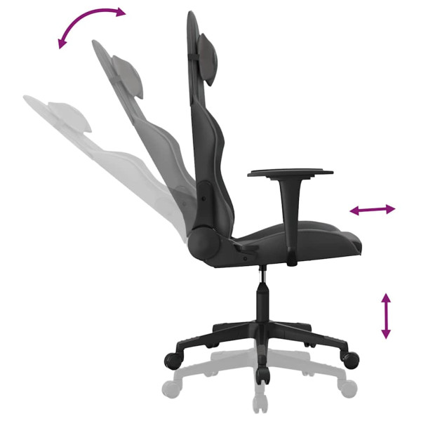 Fotel Gamingowy z Ekoskóry Ergonomiczny z Podłokietnikami Czarny do Biurka, 9444342