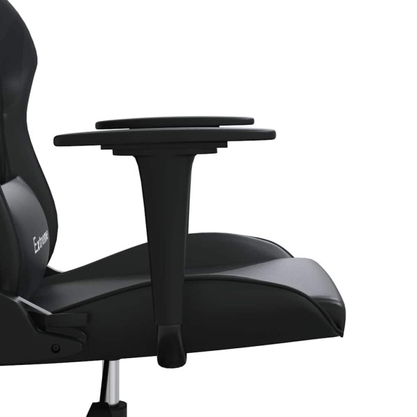 Fotel Gamingowy z Ekoskóry Ergonomiczny z Podłokietnikami Czarny do Biurka, 9444346