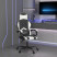 Fotel Gamingowy z Ekoskóry Obrotowy Ergonomiczny Czarno-Biały do Biurka, 9444418