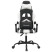 Fotel Gamingowy z Ekoskóry Obrotowy Ergonomiczny Czarno-Biały do Biurka, 9444419