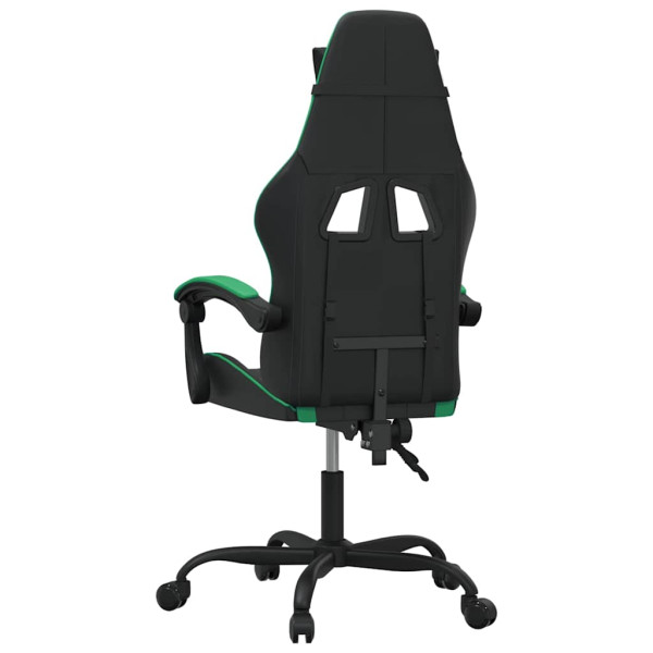 Fotel Gamingowy z Ekoskóry Ergonomiczny Czarno-Zielony do Biurka dla Gracza, 9444464