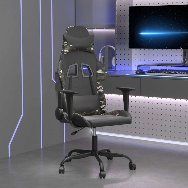 Fotel Gamingowy z Ekoskóry Ergonomiczny Czarno-Wielokolorowy do Biurka, 9444505