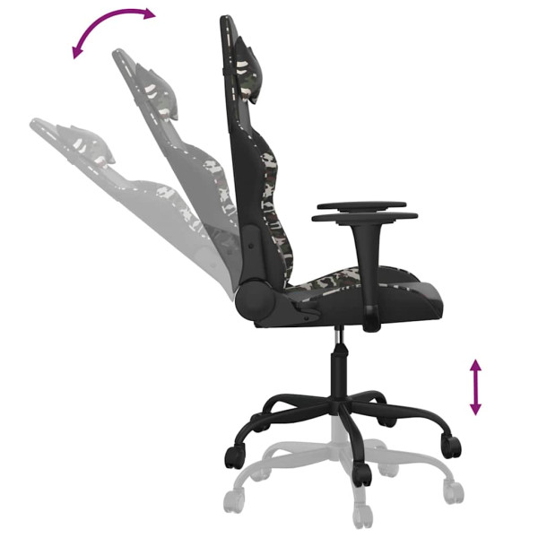 Fotel Gamingowy z Ekoskóry Ergonomiczny Czarno-Wielokolorowy do Biurka, 9444509