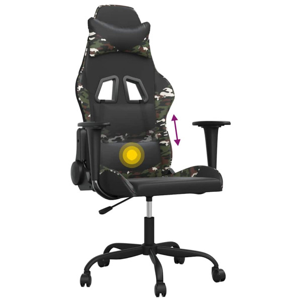 Fotel Gamingowy z Ekoskóry Ergonomiczny Czarno-Wielokolorowy do Biurka, 9444510