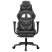 Fotel Gamingowy z Ekoskóry z Podnóżkiem Ergonomiczny Czarno-Szary do Biurka, 9444521