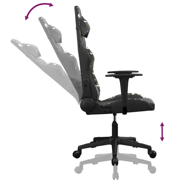 Fotel Gamingowy z Ekoskóry Ergonomiczny Czarno-Wielokolorowy do Biurka, 9444552