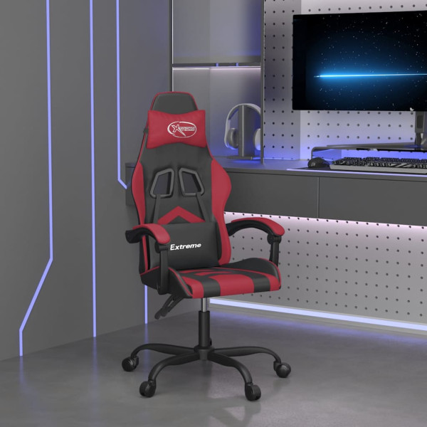 Fotel Gamingowy z Ekoskóry Ergonomiczny Czarno-Czerwony do Biurka, 9444611