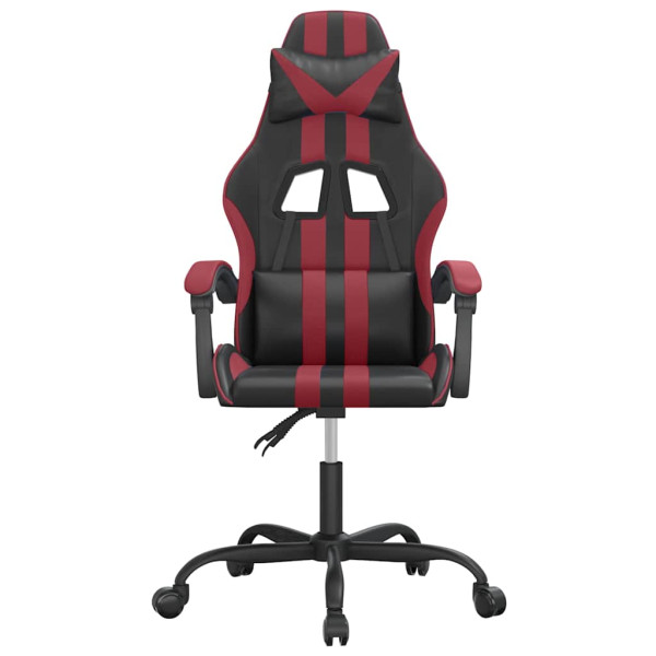 Fotel Gamingowy z Ekoskóry Obrotowy Ergonomiczny Czarno-Czerwony do Biurka, 9444731
