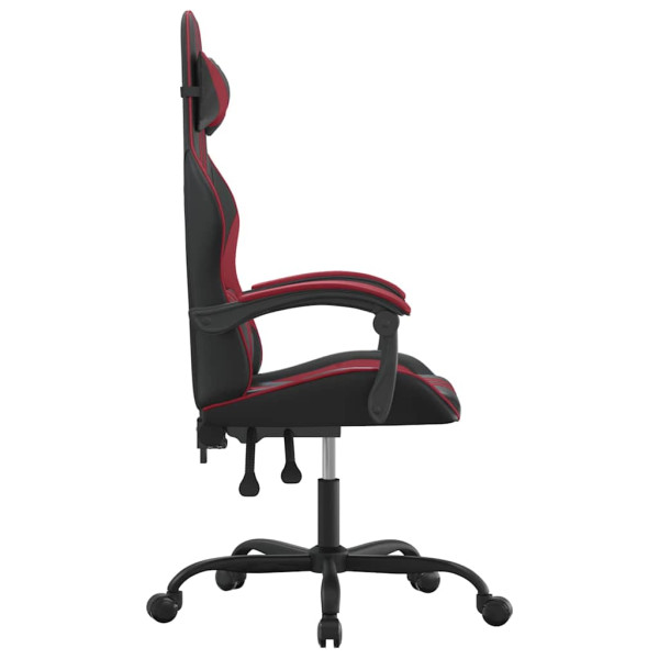 Fotel Gamingowy z Ekoskóry Obrotowy Ergonomiczny Czarno-Czerwony do Biurka, 9444732
