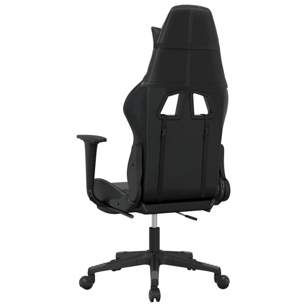 Fotel Gamingowy z Ekoskóry z Podnóżkiem Ergonomiczny Czarno-Szary do Biurka, 9444841