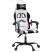 Fotel Gamingowy z Ekoskóry Ergonomiczny Biało-Czarny do Biurka dla Gracza, 9444915