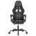 Fotel Gamingowy z Ekoskóry z Podnóżkiem Ergonomiczny Czarno-Szary do Biurka, 9445043