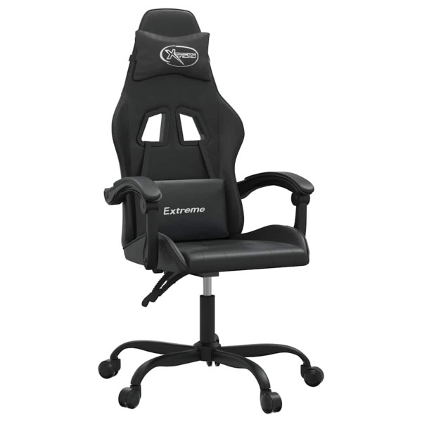 Fotel Gamingowy z Ekoskóry Obrotowy Ergonomiczny Czarny do Biurka, 9445056