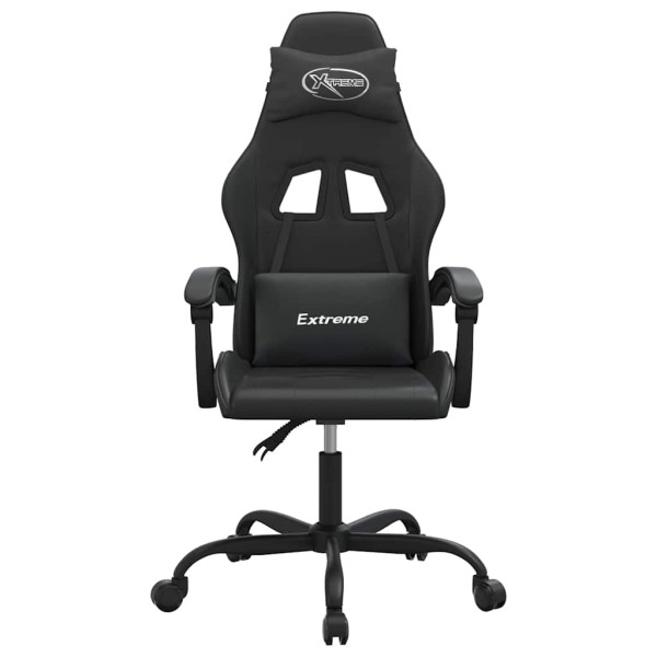 Fotel Gamingowy z Ekoskóry Obrotowy Ergonomiczny Czarny do Biurka, 9445058