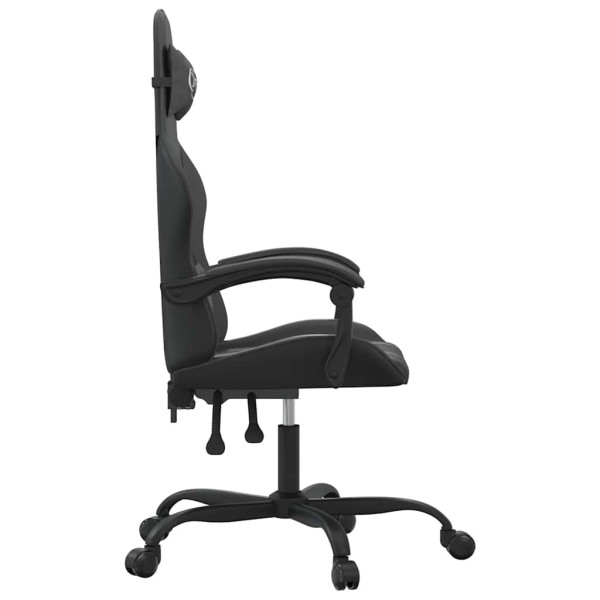 Fotel Gamingowy z Ekoskóry Obrotowy Ergonomiczny Czarny do Biurka, 9445059