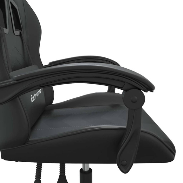 Fotel Gamingowy z Ekoskóry Obrotowy Ergonomiczny Czarny do Biurka, 9445062