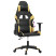Fotel Gamingowy z Ekoskóry z Podnóżkiem Ergonomiczny Czarno-Złoty do Biurka, 9445226