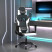 Fotel Gamingowy z Ekoskóry Ergonomiczny Czarno-Biały do Biurka dla Gracza, 9445247
