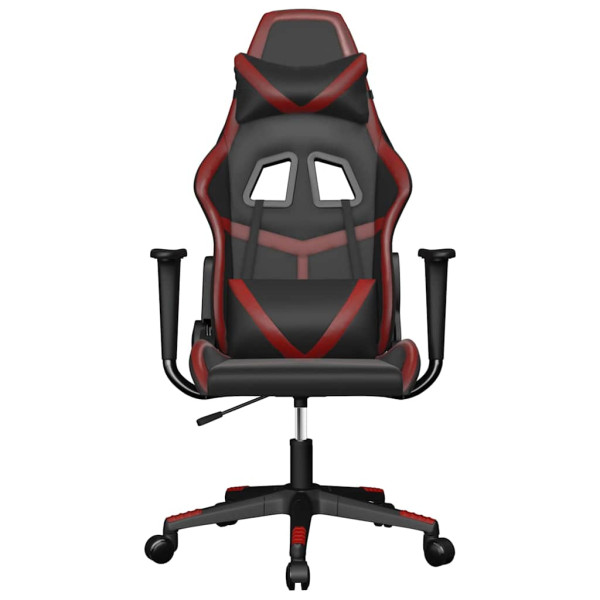 Fotel Gamingowy z Ekoskóry Ergonomiczny Czarno-Czerwony do Biurka, 9445333