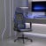Fotel Gamingowy z Ekoskóry Ergonomiczny Czarno-Niebieski do Biurka, 9445398