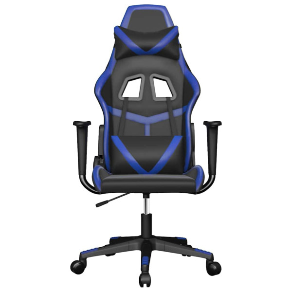 Fotel Gamingowy z Ekoskóry Ergonomiczny Czarno-Niebieski do Biurka, 9445399
