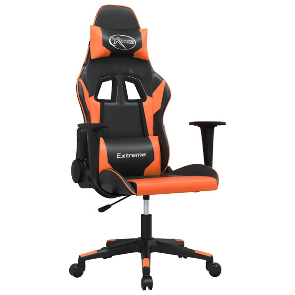 Fotel Gamingowy z Ekoskóry Ergonomiczny Czarno-Pomarańczowy do Biurka, 9445411