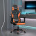 Fotel Gamingowy z Ekoskóry Ergonomiczny Czarno-Pomarańczowy do Biurka, 9445412