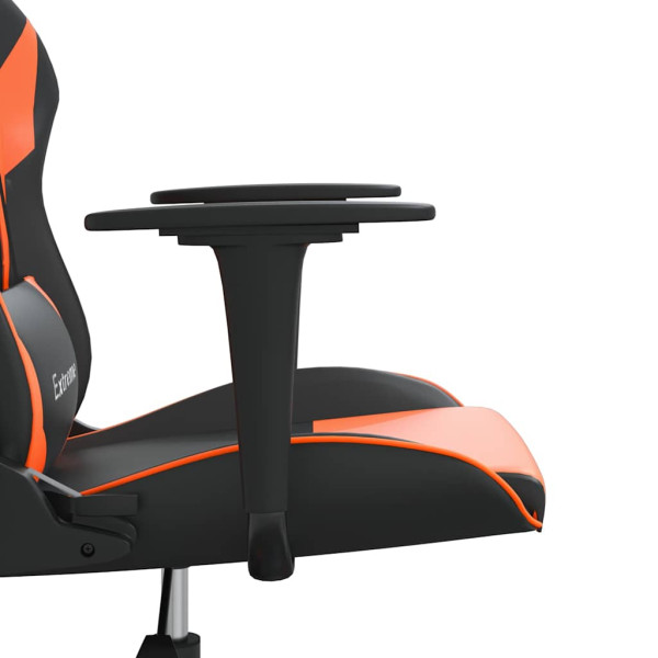 Fotel Gamingowy z Ekoskóry Ergonomiczny Czarno-Pomarańczowy do Biurka, 9445420
