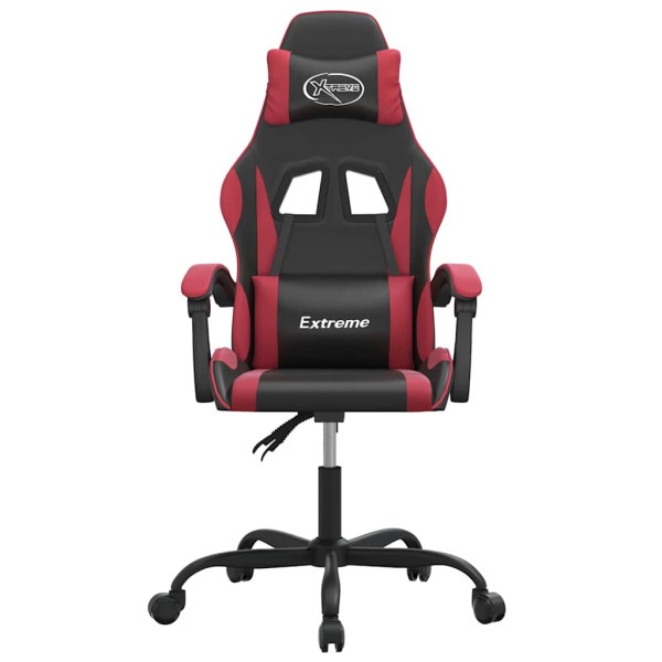 Fotel Gamingowy z Ekoskóry Obrotowy Ergonomiczny Czarno-Czerwony do Biurka, 9445427