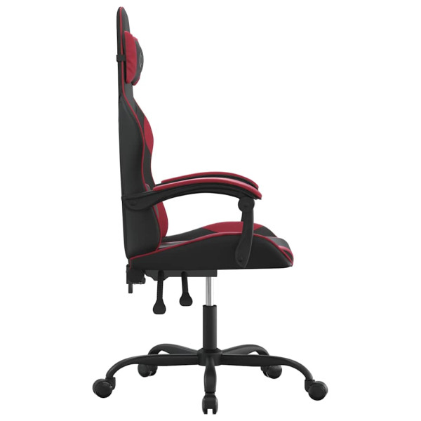 Fotel Gamingowy z Ekoskóry Obrotowy Ergonomiczny Czarno-Czerwony do Biurka, 9445428
