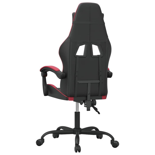 Fotel Gamingowy z Ekoskóry Obrotowy Ergonomiczny Czarno-Czerwony do Biurka, 9445429