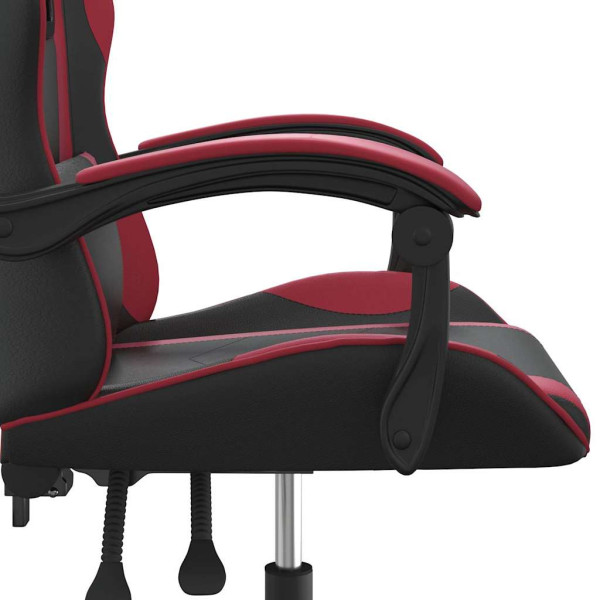 Fotel Gamingowy z Ekoskóry Obrotowy Ergonomiczny Czarno-Czerwony do Biurka, 9445431