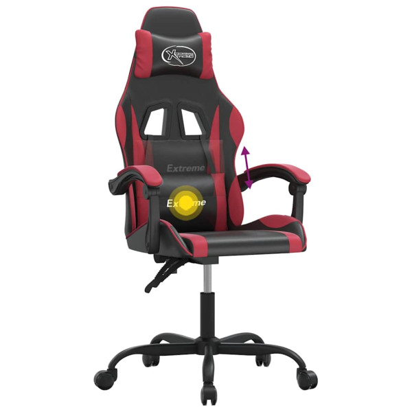 Fotel Gamingowy z Ekoskóry Obrotowy Ergonomiczny Czarno-Czerwony do Biurka, 9445435