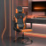 Fotel Gamingowy z Ekoskóry Ergonomiczny Czarno-Pomarańczowy do Biurka, 9445509