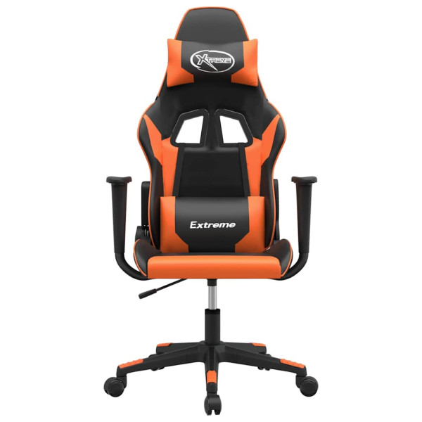 Fotel Gamingowy z Ekoskóry Ergonomiczny Czarno-Pomarańczowy do Biurka, 9445510
