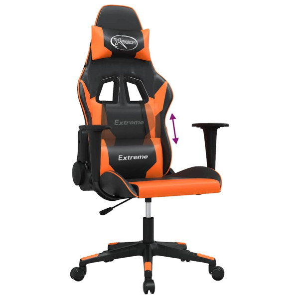 Fotel Gamingowy z Ekoskóry Ergonomiczny Czarno-Pomarańczowy do Biurka, 9445513