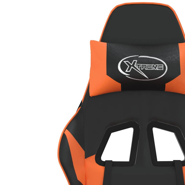 Fotel Gamingowy z Ekoskóry Ergonomiczny Czarno-Pomarańczowy do Biurka, 9445517