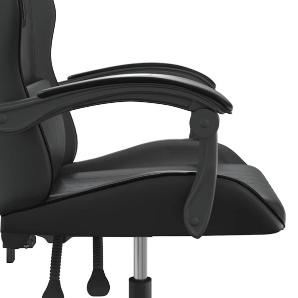 Fotel Gamingowy z Ekoskóry Ergonomiczny z Podłokietnikami Czarny do Biurka, 9445532