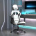 Fotel Gamingowy z Ekoskóry Ergonomiczny Biało-Czarny do Biurka dla Gracza, 9445792