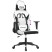 Fotel Gamingowy z Ekoskóry Ergonomiczny Biało-Czarny do Biurka dla Gracza, 9445797