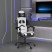 Fotel Gamingowy z Ekoskóry z Podnóżkiem Ergonomiczny Biało-Czarny do Biurka, 9445934