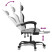 Fotel Gamingowy z Ekoskóry z Podnóżkiem Ergonomiczny Biało-Czarny do Biurka, 9445939
