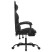 Fotel Gamingowy z Ekoskóry z Podnóżkiem Ergonomiczny Czarny do Biurka, 9446046