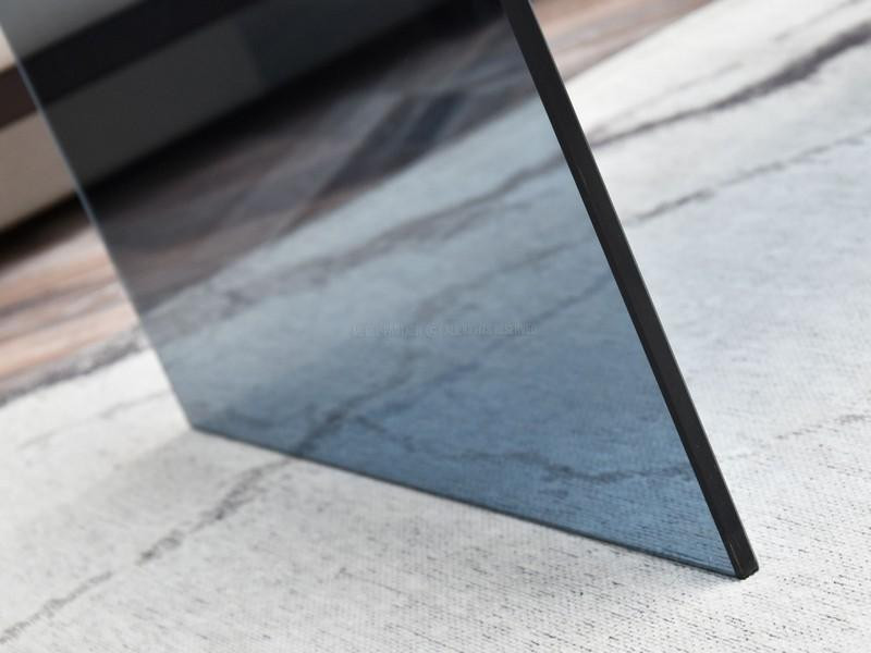 Designerska kwadratowa ława z transparentnego szkła giętego JASPIS-XL, 9452190