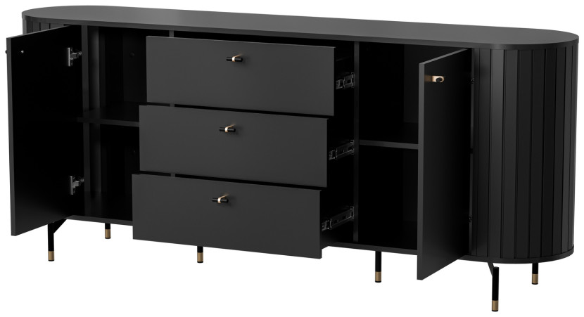 Komoda do salonu 190 cm czarny ZELDA, 9464586