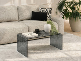 Designerska ława kawowa transparentny grafit waterdrop JASPIS-M