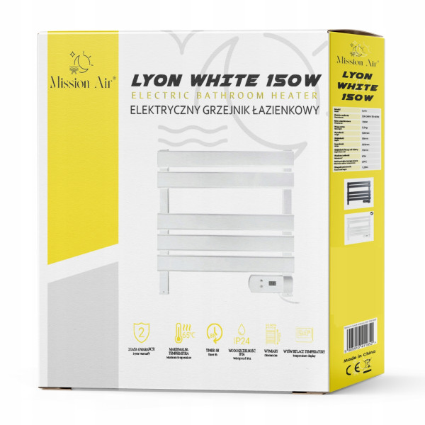 Grzejnik łazienkowy LYON 150W White, 9471720