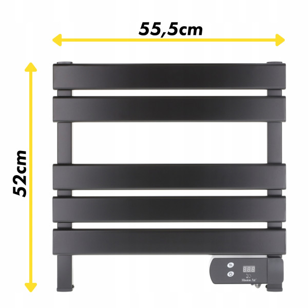 Grzejnik łazienkowy LYON 150W Black, 9471789